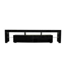 Modern gloss black TV Stand for 80 inch TV , 20 Colors LED TV Stand w/Remote Control Lights - Supfirm