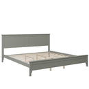 Modern Gray Solid Wood King Platform Bed, Common - Supfirm