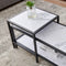 Modern Nesting coffee table Square & rectangle,Black metal frame with wood marble color top - Supfirm