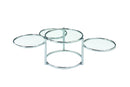 Modern Nesting Coffee Table With Clear Glass and Chrome - Supfirm