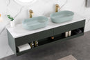 Modern Oval 24"x14" Above Bathroom Vessel Sink, Bathroom Sink for Lavatory Vanity Cabinet - Supfirm