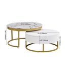 Modern Round Nesting Coffee Table with Drawers in White - Supfirm