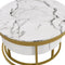 Modern Round Nesting Coffee Table with Drawers in White - Supfirm