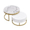 Modern Round Nesting Coffee Table with Drawers in White - Supfirm