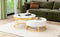 Modern Round Nesting Coffee Table with Drawers in White - Supfirm