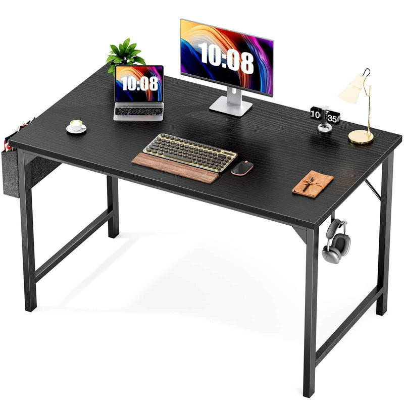 Modern Simple Style Wooden Work Office Desks with Storage,40 Inch,Black - Supfirm