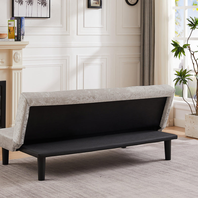 Modern sofa bed in iced velour, multi-position adjustable sofa bed, plastic feet - Supfirm