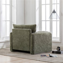 Modern Style Chenille Oversized Armchair Accent Chair Single Sofa Lounge Chair 38.6'' W for Living Room, Bedroom, Matcha Green - Supfirm