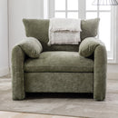 Modern Style Chenille Oversized Armchair Accent Chair Single Sofa Lounge Chair 38.6'' W for Living Room, Bedroom, Matcha Green - Supfirm