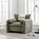 Modern Style Chenille Oversized Armchair Accent Chair Single Sofa Lounge Chair 38.6'' W for Living Room, Bedroom, Matcha Green - Supfirm