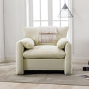 Modern Style Chenille Oversized Armchair Accent Chair Single Sofa Lounge Chair 38.6'' W for Living Room, Bedroom,Cream - Supfirm