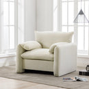 Modern Style Chenille Oversized Armchair Accent Chair Single Sofa Lounge Chair 38.6'' W for Living Room, Bedroom,Cream - Supfirm