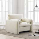 Modern Style Chenille Oversized Armchair Accent Chair Single Sofa Lounge Chair 38.6'' W for Living Room, Bedroom,Cream - Supfirm