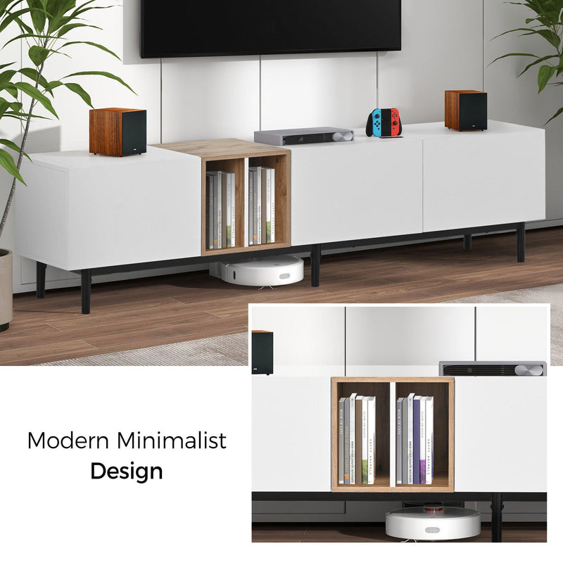 Modern TV Stand for 80'' TV with 3 Doors, Media Console Table, Entertainment Center with Large Storage Cabinet for Living Room, Bedroom - Supfirm