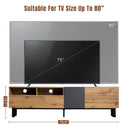 Modern TV Stand for 80'' TV with Double Storage Space, Media Console Table, Entertainment Center with Drop Down Door for Living Room, Bedroom, Home Theatre - Supfirm