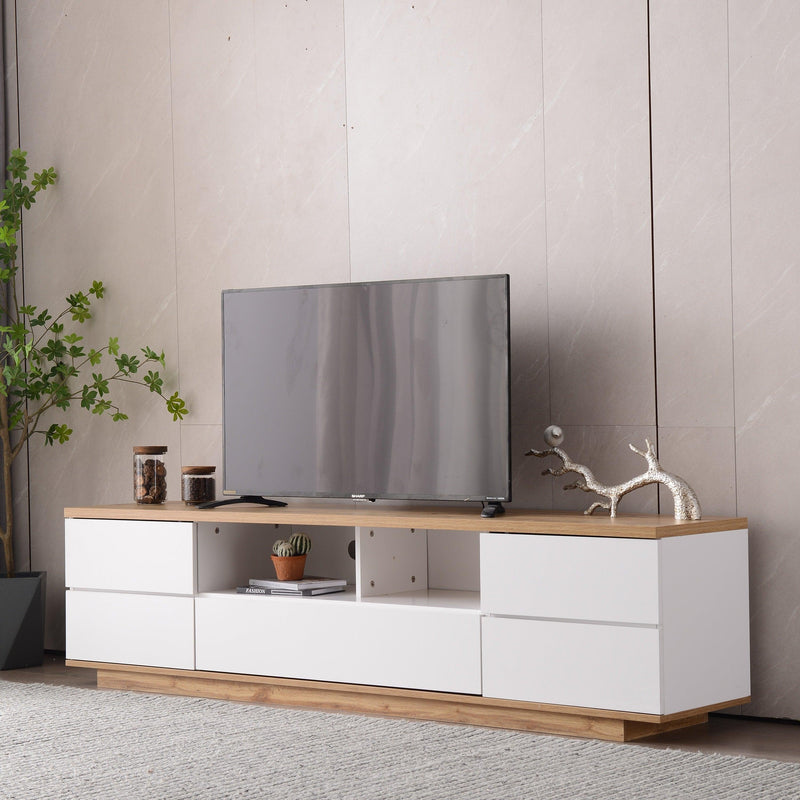 Modern TV stand for TVs up to 80'' , Media Console with Multi-Functional Storage, Entertainment Center with Door Rebound Device, TV cabinet for living room,Bedroom - Supfirm