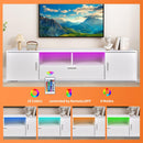 Modern TV stand with LED Lights Entertainment Center TV cabinet with Storage for Up to 75 inch for Gaming Living Room Bedroom - Supfirm