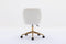 Modern Velvet Fabric Material Adjustable Height 360 revolving Home Office Chair with Gold Metal Legs and Universal Wheels for Indoor,Ivory - Supfirm