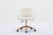 Modern Velvet Fabric Material Adjustable Height 360 revolving Home Office Chair with Gold Metal Legs and Universal Wheels for Indoor,Ivory - Supfirm