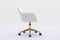 Modern Velvet Fabric Material Adjustable Height 360 revolving Home Office Chair with Gold Metal Legs and Universal Wheels for Indoor,Ivory - Supfirm