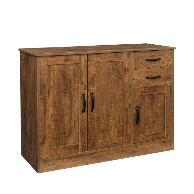 Modern Wood Buffet Sideboard with 2 doors&1 Storage and 2drawers -Entryway Serving Storage Cabinet Doors-Dining Room Console, 43.3 Inch, Dark Walnut - Supfirm