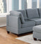 Modular Sofa Set 6pc Set Living Room Furniture Sofa Loveseat Couch Grey Linen Like Fabric 4x Corner Wedge 1x Armless Chair and 1x Ottoman - Supfirm