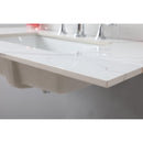 Montary 37inch bathroom vanity top stone carrara gold new style tops with rectangle undermount ceramic sink and 3 faucet hole for bathroom cabinet - Supfirm