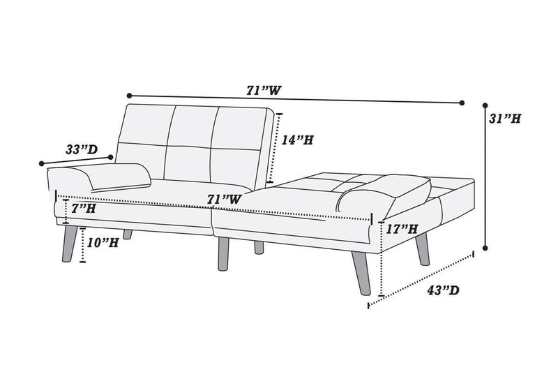 Mustard Polyfiber 1pc Adjustable Tufted Sofa Living Room Solid wood Legs Comfort Couch - Supfirm