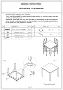 Natural Brown Finish Dinette 5pc Set Kitchen Breakfast Dining Table wooden Top Cushion Seats Chairs Dining room Furniture - Supfirm