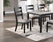 Natural Simple Wooden Table Top 7pc Dining Set Dining Room Furniture Ladder back Side Chairs Cushion Seat light 2-Tone Sand Fabric. - Supfirm