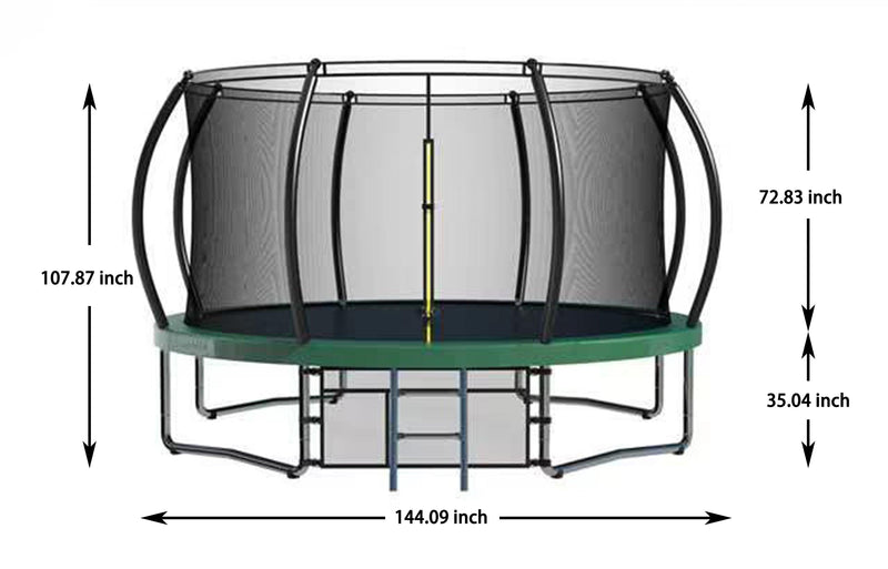 New big trampoline 12FT Green - Supfirm