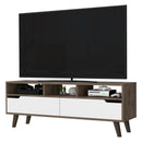 New Haven 2-Drawer 3-Shelf TV Stand Dark Walnut and White - Supfirm