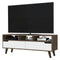 New Haven 2-Drawer 3-Shelf TV Stand Dark Walnut and White - Supfirm