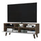 New Haven 2-Drawer 3-Shelf TV Stand Dark Walnut and White - Supfirm