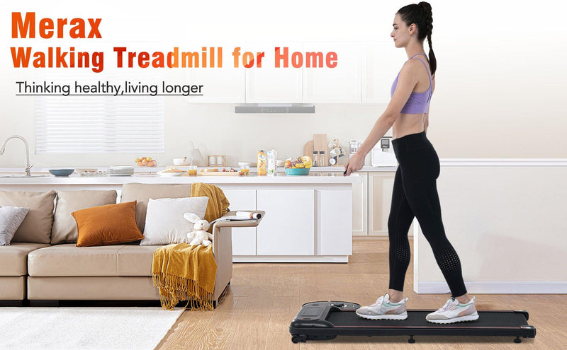 NEW Walking Pad Under Desk Treadmill for Home Office -2.5HP Walking Treadmill With Incline Bluetooth Speaker 0.5-4MPH 265LBS Capacity Treadmill for Walking Running - Wristband Remote - Supfirm