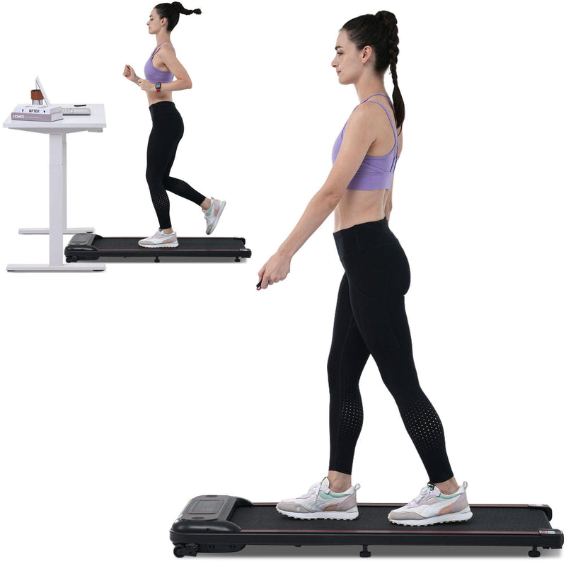 NEW Walking Pad Under Desk Treadmill for Home Office -2.5HP Walking Treadmill With Incline Bluetooth Speaker 0.5-4MPH 265LBS Capacity Treadmill for Walking Running - Wristband Remote - Supfirm