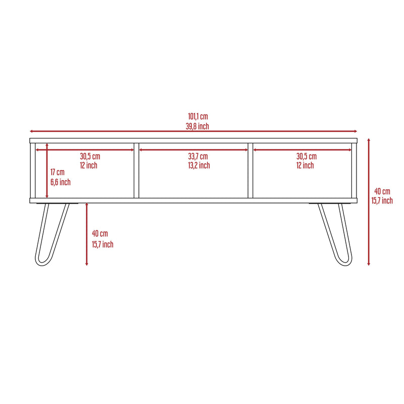 Newport Rectangle 2-Shelf Coffee Table White - Supfirm