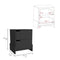 Nightstand Brookland, Bedside Table with Double Drawers and Sturdy Base, Black Wengue Finish - Supfirm