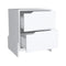 Nightstand Brookland, Bedside Table with Double Drawers and Sturdy Base, White Finish - Supfirm