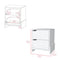 Nightstand Brookland, Bedside Table with Double Drawers and Sturdy Base, White Finish - Supfirm