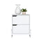 Nightstand Brookland, Bedside Table with Double Drawers and Sturdy Base, White Finish - Supfirm