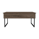 Nora Lift Top Coffee Table,Two Legs -Dark Walnut - Supfirm