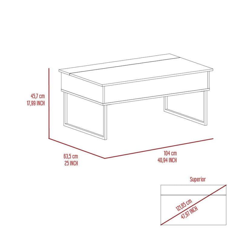 Nora Lift Top Coffee Table,Two Legs -Dark Walnut - Supfirm