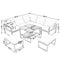 [Not allowed to sell to Wayfair]U_Style Industrial Style Outdoor Sofa Combination Set With 2 Love Sofa,1 Single Sofa,1 Table,2 Bench - Supfirm