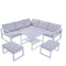 [Not allowed to sell to Wayfair]U_Style Industrial Style Outdoor Sofa Combination Set With 2 Love Sofa,1 Single Sofa,1 Table,2 Bench - Supfirm