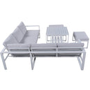 [Not allowed to sell to Wayfair]U_Style Industrial Style Outdoor Sofa Combination Set With 2 Love Sofa,1 Single Sofa,1 Table,2 Bench - Supfirm