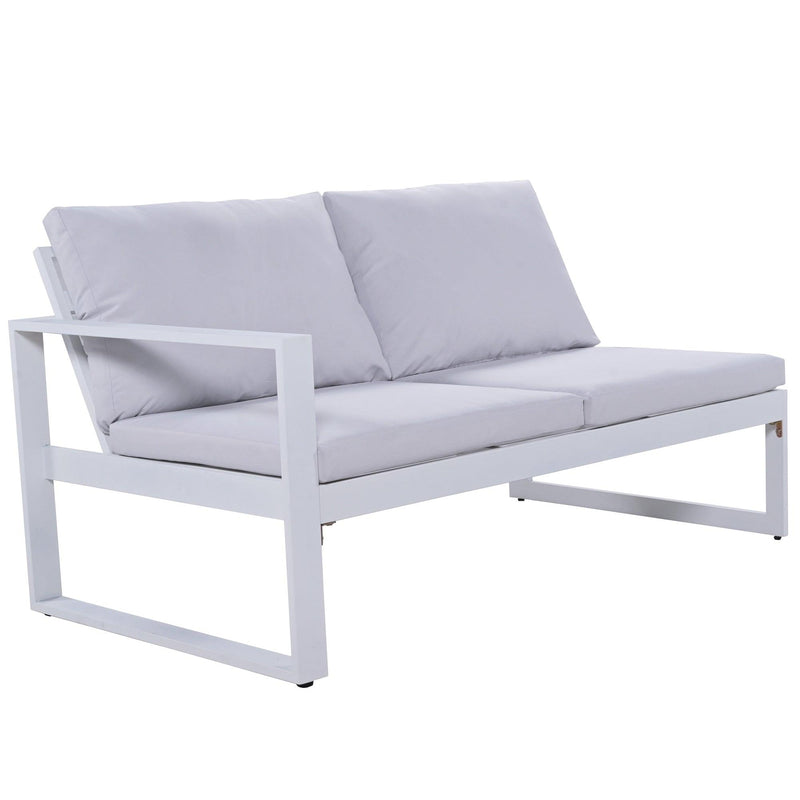 [Not allowed to sell to Wayfair]U_Style Industrial Style Outdoor Sofa Combination Set With 2 Love Sofa,1 Single Sofa,1 Table,2 Bench - Supfirm