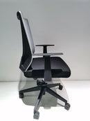 Office Chair Armin, Nylon Base Black, Fixed Armrest, Black Wengue/ Smoke Finish - Supfirm