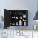 Supfirm Oman Medicine Cabinet, Three Internal Shelves, Single Door, Two External Shelves -Black - Supfirm