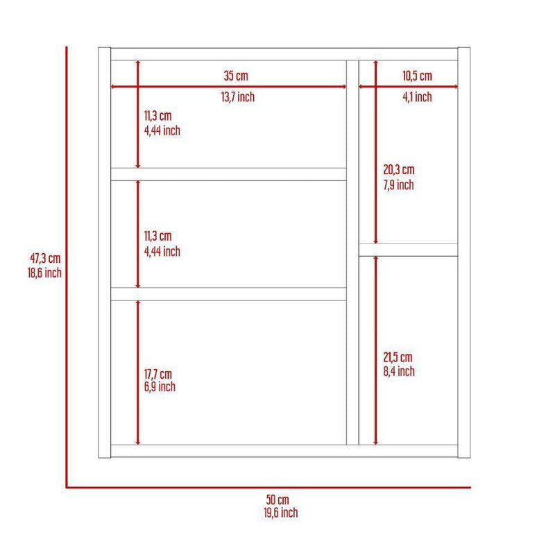 Supfirm Oman Medicine Cabinet, Three Internal Shelves, Single Door, Two External Shelves -Black - Supfirm